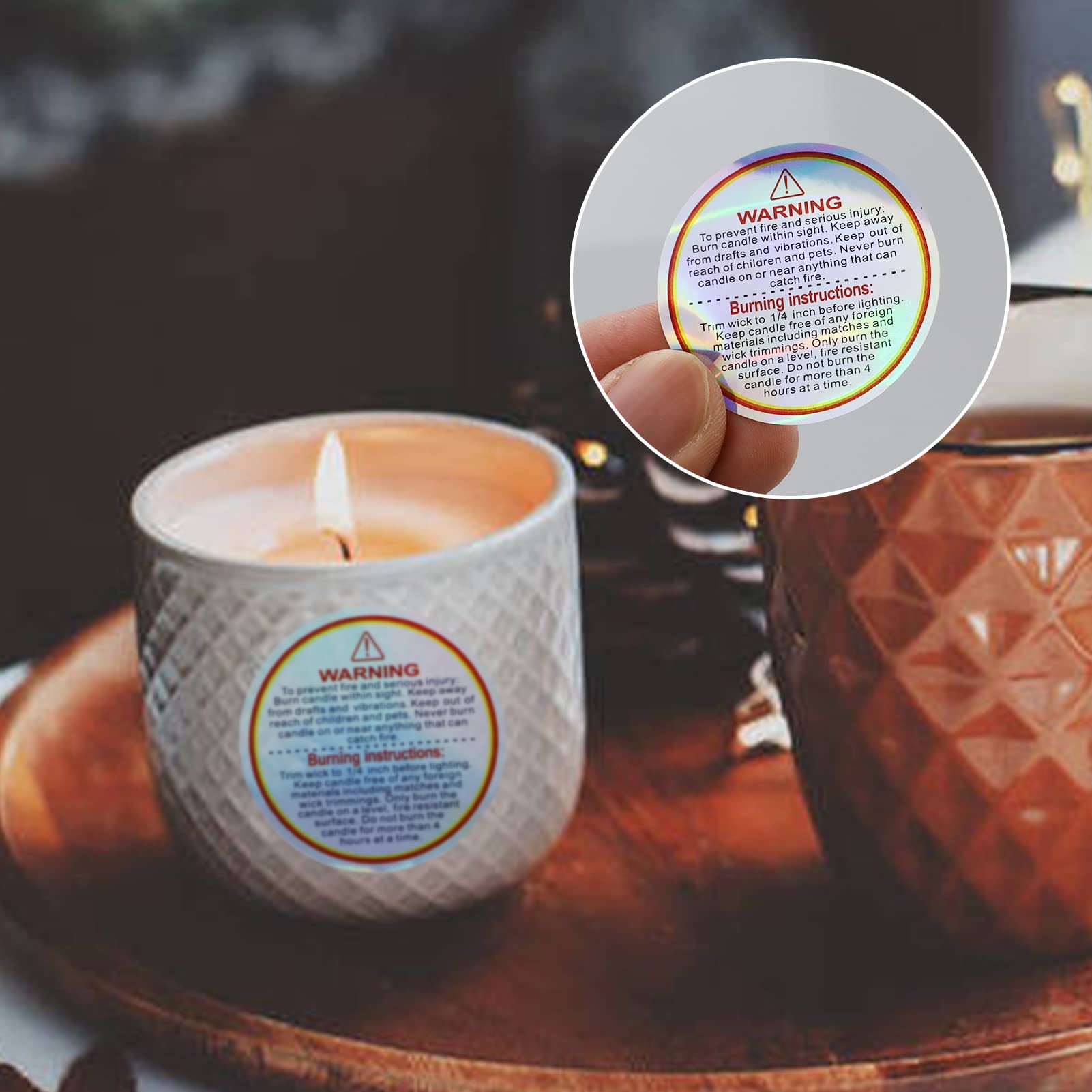 500 Etichette Olografiche Per Candele - Adesive 3.8cm Diametro - Foto 9
