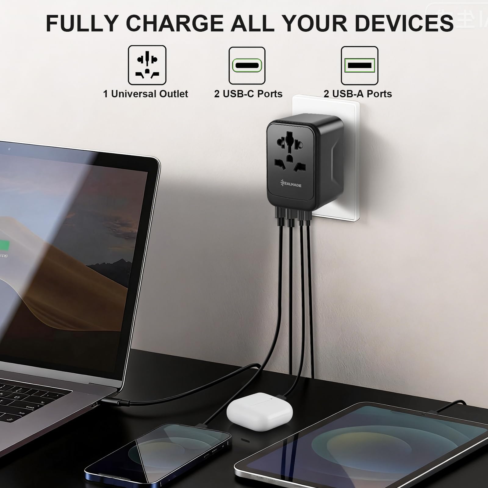 Adaptador Internacional 45W Negro