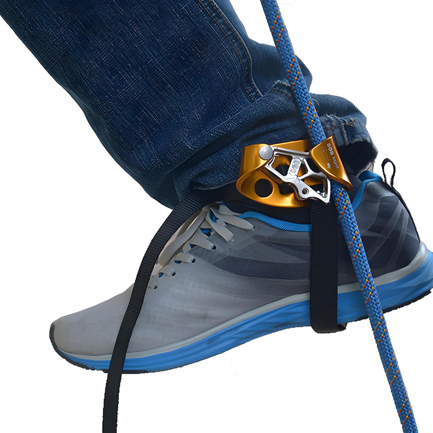 Foot Ascender, Outdoor Mountaineering Tree Arborist Climbing Rappelling Equip for 8-12mm Rope, Left & Right Foot Ascender