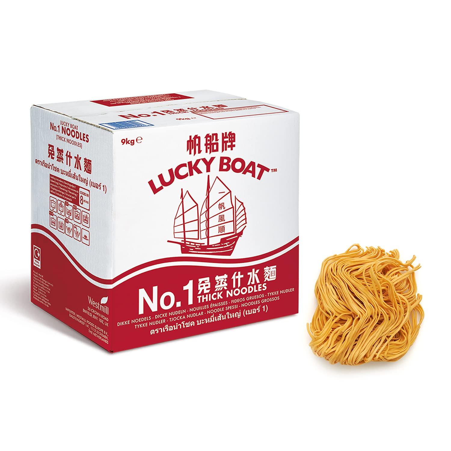 LUCKY BOAT Thick Noodles, Restaurant Quality Noodles, No.1 Thick