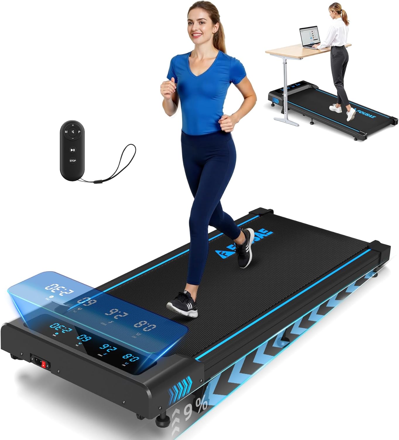 Walking Pad Treadmill for Home with 9% Incline, 4 in 1 FOUSAE 10 KM/H Under Desk Treadmill with Full Screen LED Display, 12 HIIT Programs, 2.5 HP Brushless Motor, 150KG Weight Capacity 2026