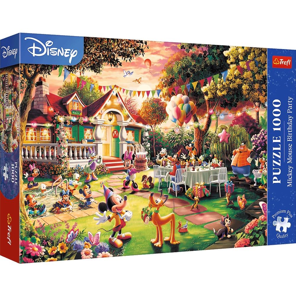 Trefl Premium Plus Quality Mickey Mouse Birthday Party Puzzle - 1000 Pieces, Puzzle Series Favourite Characters, for Adults and Children from 14 Years