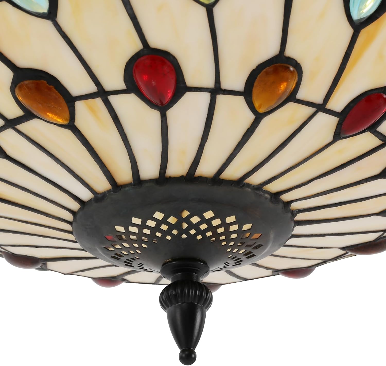 20inch Tiffany Pendant Light Fixture 5-Light Ceiling Light Vintage Chandeliers Light Stained Glass Ceiling Lamp Fixture Adjustable Height for Living Room Stairway Foyer Entryway