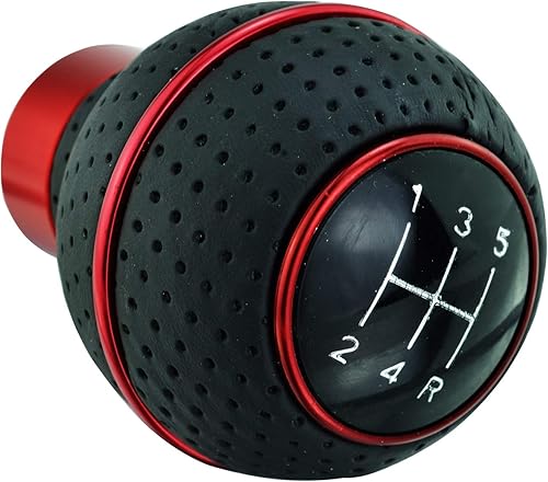 Abfer Pomos de palanca de cambios de 5 velocidades, pomo de palanca de cambios de cuero, extensión para la mayoría de vehículos manuales automáticos