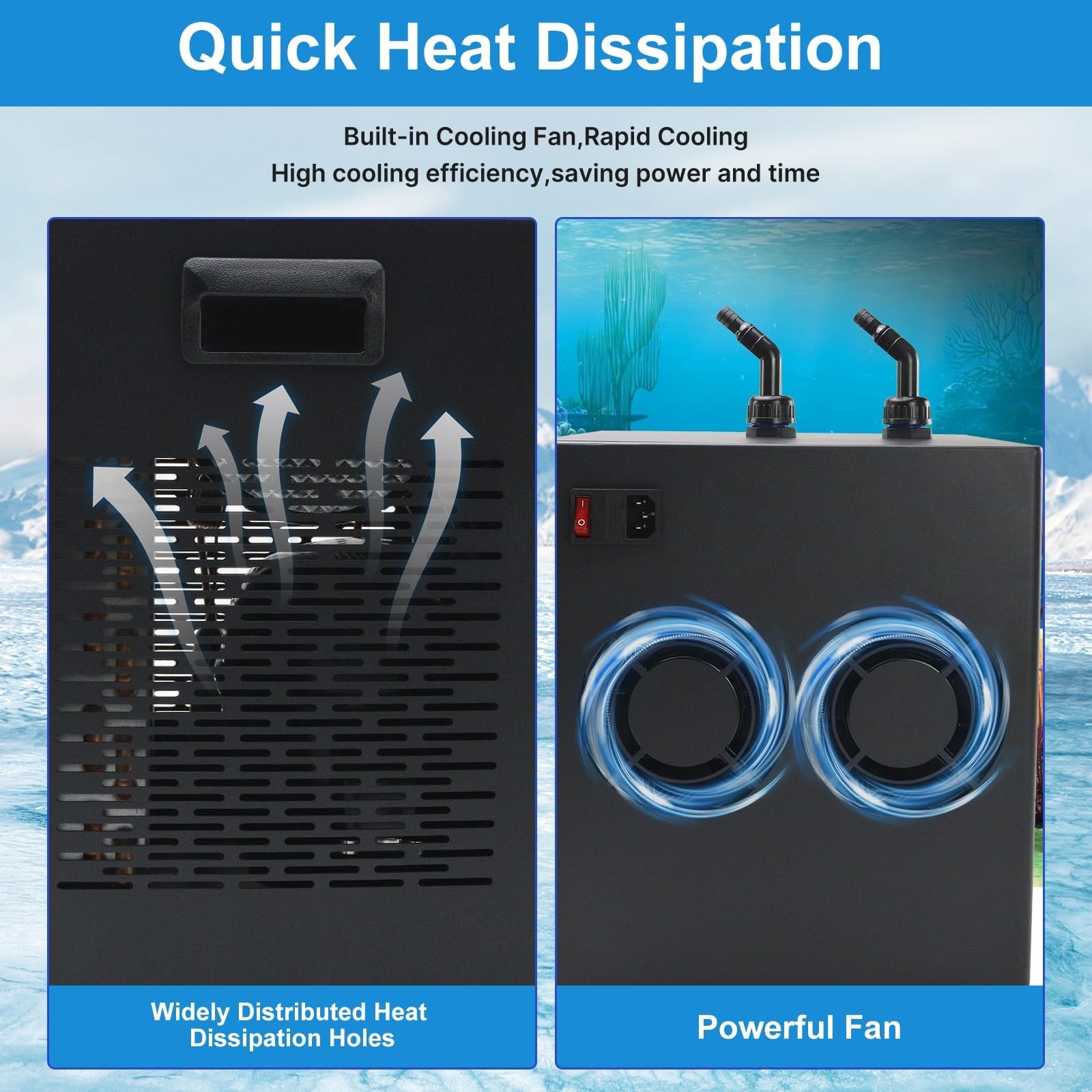 Enfriador de inmersión en frío para bañeras de hielo, sistema de refrigeración de agua de 1/3 HP con filtro y bomba para recuperación del hogar, circulación fiable de agua fría