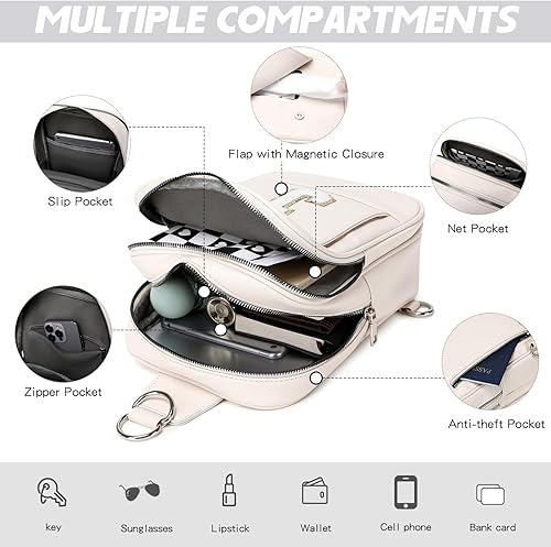 Miniatura 4 de MYHOZEE Bolsa de pañales pequeña con inicial para mujer, con dispensador de toallitas, mini mochila para pañales para mamá, bolso bandolera,