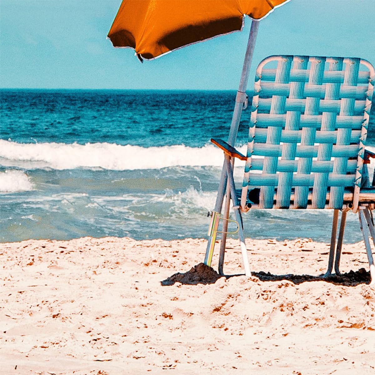 Wytrzymałe uchwyty na parasole plażowe, 2 sztuki, stal ocynkowana, 36 mm, kotwy śrubowe do piasku i podłoża, stabilne rozwiązanie do mocowania parasola zewnętrznego
