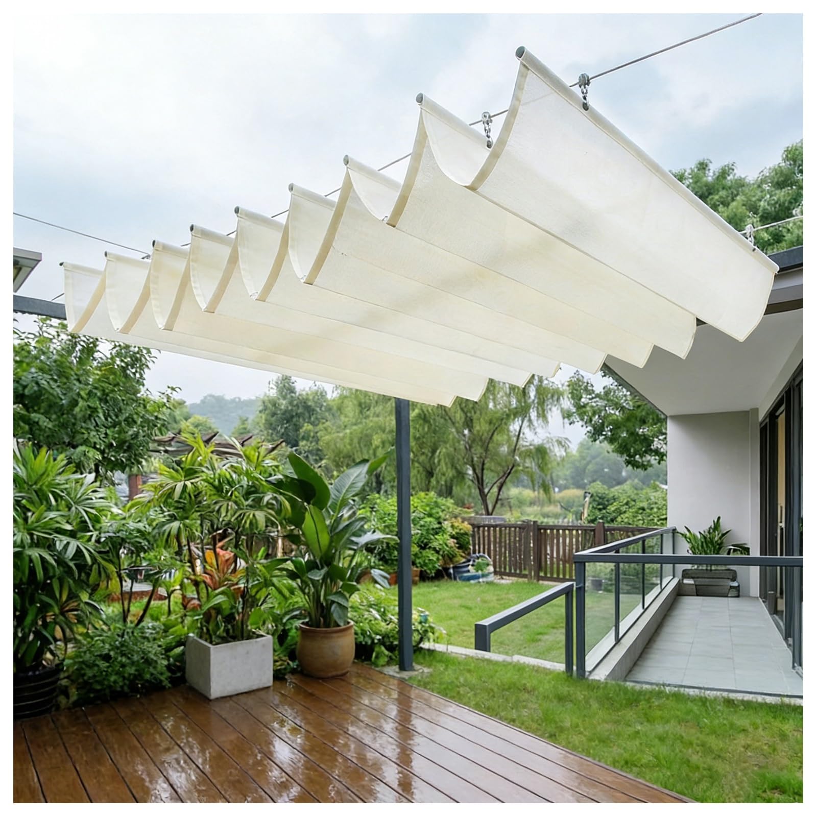Voile pare-soleil à tension de corde 1,6x20m pour terrasse