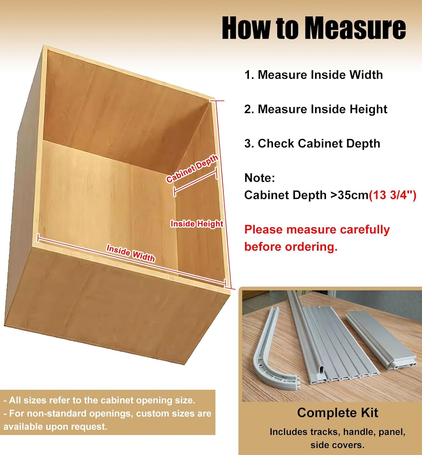White Tambour Door for Kitchen Pass Through, ABS Plastic Roll-Up Shutter Cabinet Door with Handle & Track, 51x102cm (20x40in) - Compact Folding Closet Solution