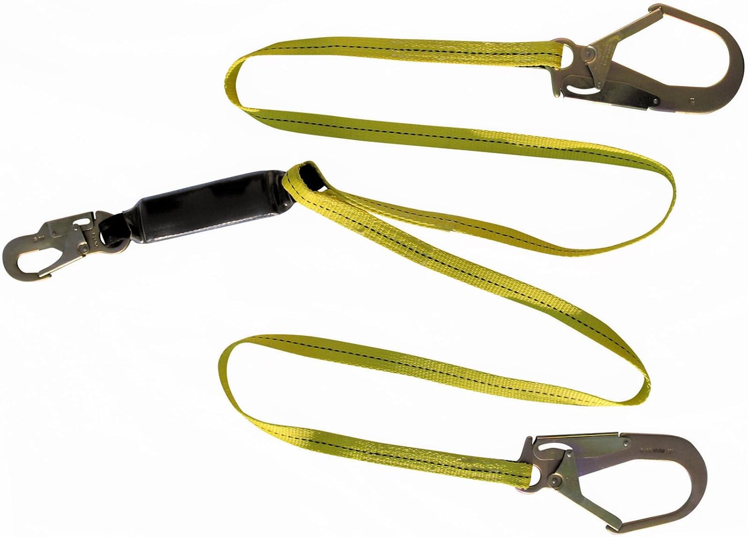 FallTech 72603 ClearPack 6Foot TwinShock Absorbing Lanyard with Rebar Hooks Fall Arrest