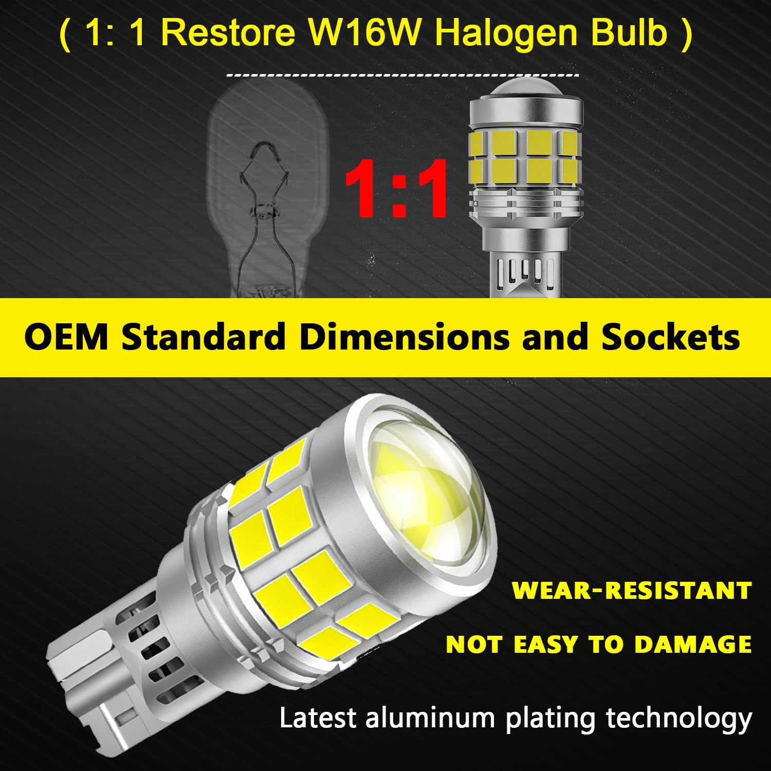 W16W LED Reverse Light for Ram Promaster City Back Up Light Bulbs 2015-2022, 921 Reverse Bulbs 6500K Bright White Pack of 2