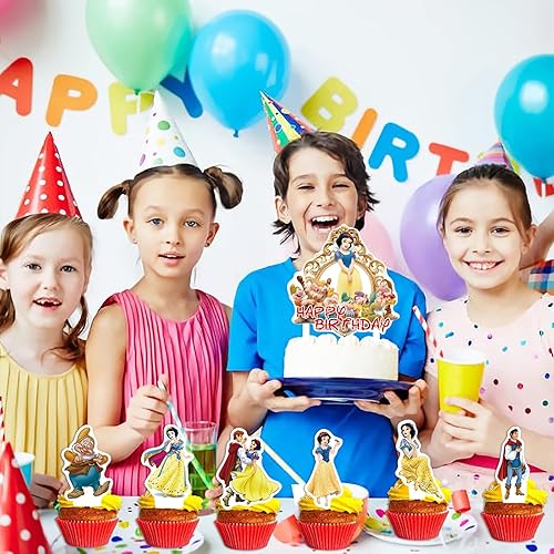 Miniatura 3 de 25 piezas de decoración de tartas blancas como la nieve para suministros de fiesta de cumpleaños con temática de dibujos animados decoraciones de
