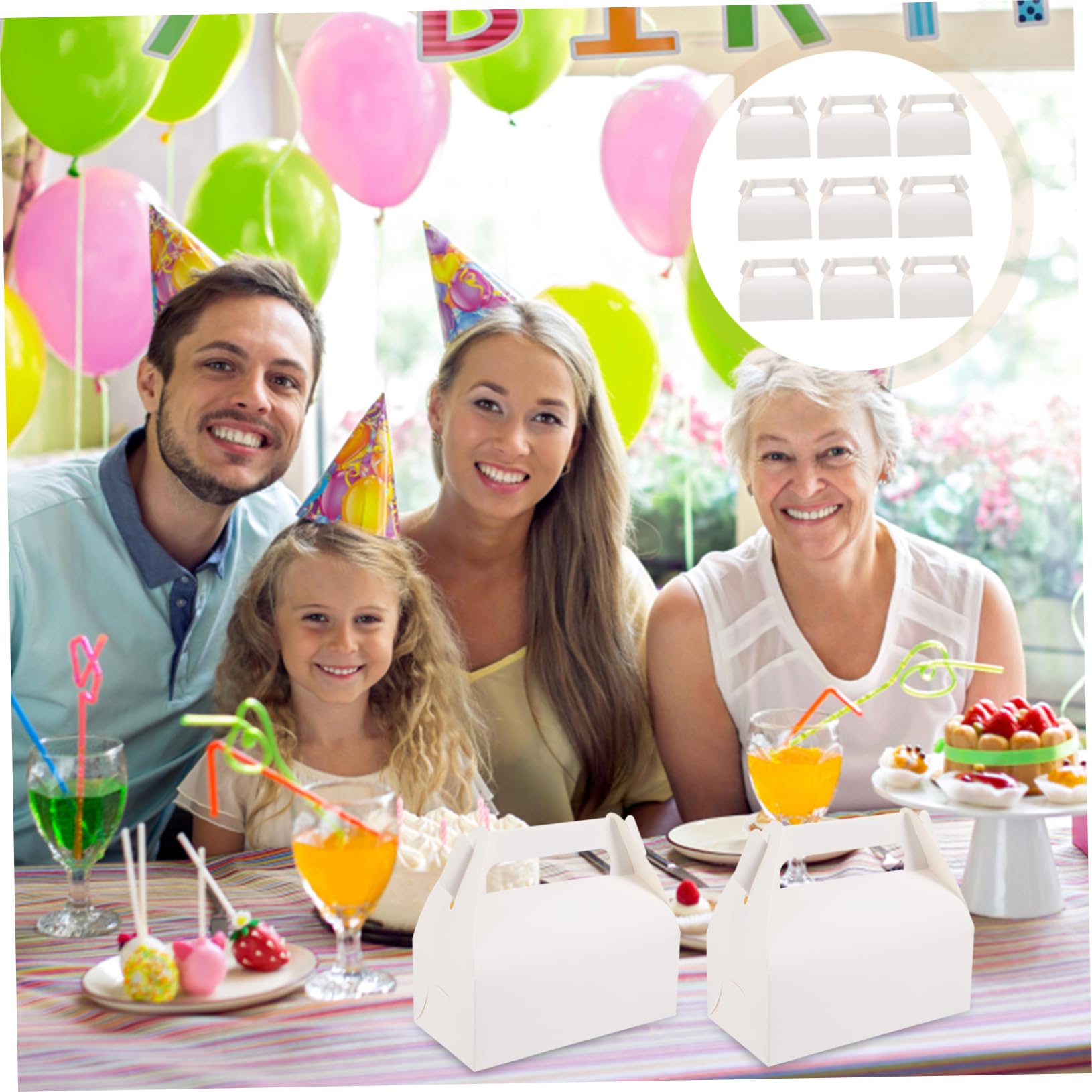 50piezas Cajas De Contenedores De Pastelería Para Fiestas y Bodas Personalizables y Fáciles De Montar Protección Para Postres y Magdalenas