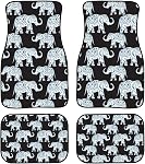 Showudesigns Western Deer Crâne Head Car tapis de plancher Aztec Auto Tapis de pied intérieur pour les femmes Hommes Tapis Non-dérapant tapis de sol en caoutchouc Universal Fit 4-Piece Tous les temps Turquoise, 24328ZGP04002