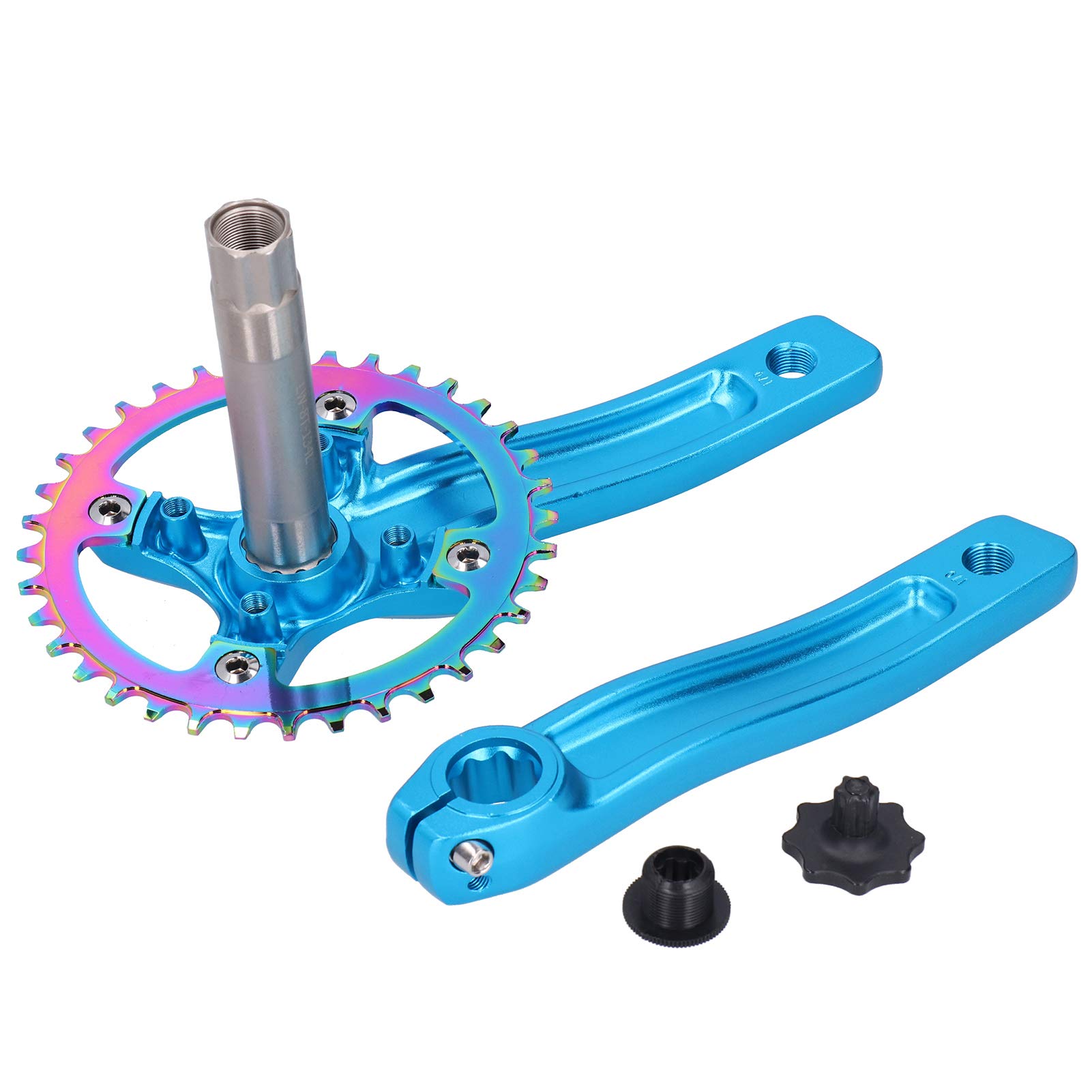 ZK-22 zestaw korbowy do roweru ze stopu aluminium, zintegrowane akcesoria z korbą Single-Speed, 36 zębów, do rowerów (niebieski)