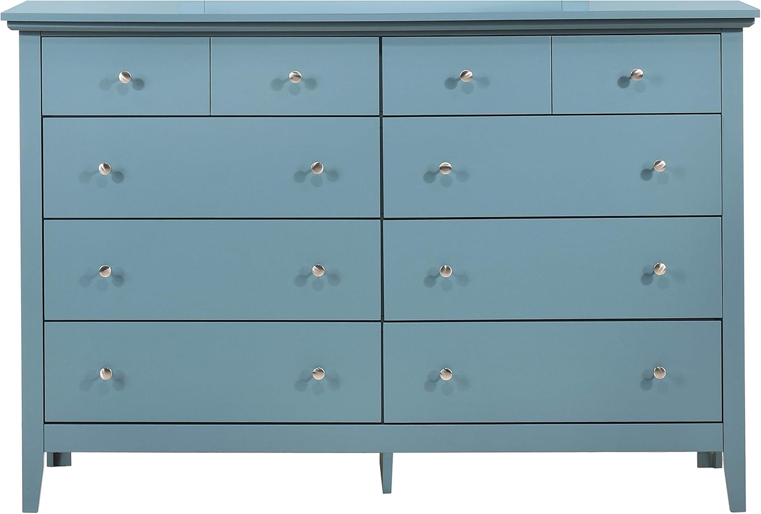 Glory Furniture Hammond 8 Drawer Dresser in Teal