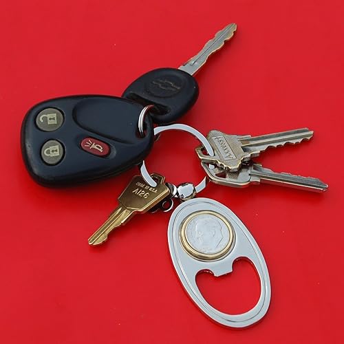 Miniatura 5 de US 1988 Roosevelt Dime 10 Cent Gem BU Uncirculated Coin Gold Silver Two Tone Key Chain Ring Bottle Opener NEW