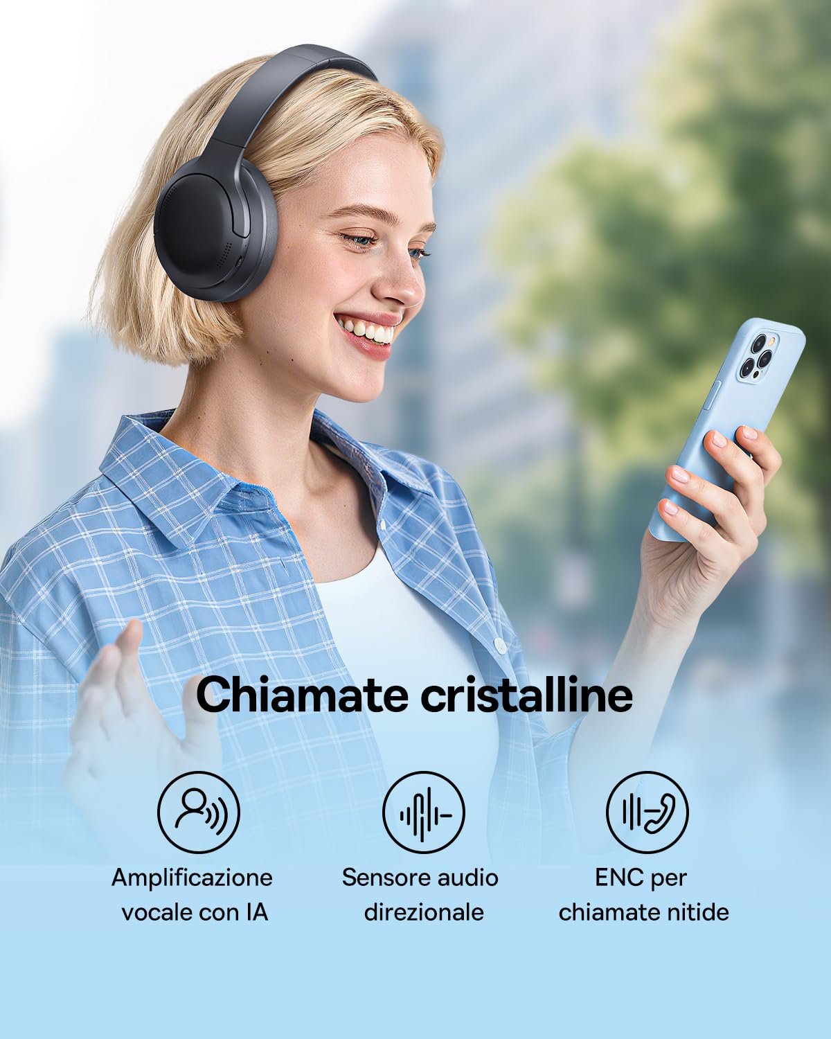 Baseus BH1 Lite Cuffie Bluetooth Over-Ear, Leggere e Comode Cuffie Wireless con Suono Cristallino, Driver Dinamici da 40 mm, Fino a 80 Ore di Autonomia, Bluetooth 6.0 – Nero Interstellare