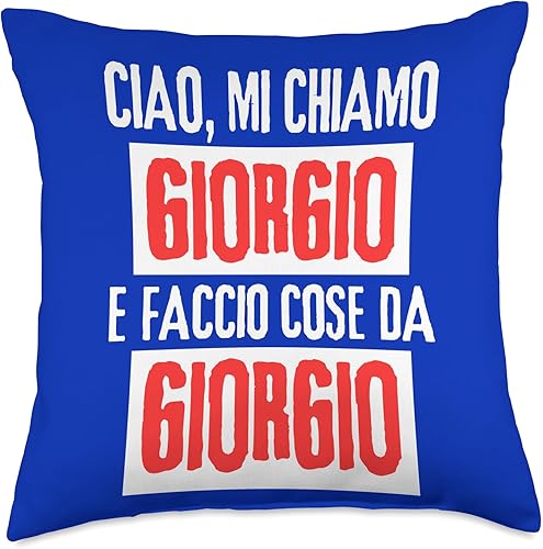 Miniatura 1 de Giorgio Idea Regalo Personalizzata con Nome Ciao Sono Faccio Cose Da Giorgio Personalizzato Throw Pillow, 18x18, Multicolor