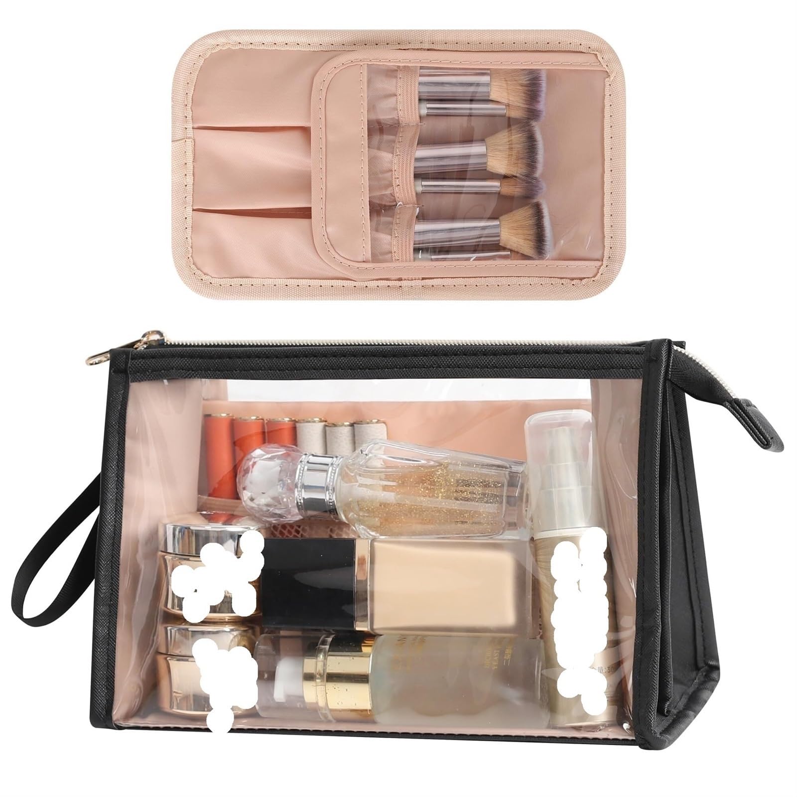 Kosmetiktasche Damen Kosmetiktasche, transparente Kosmetiktasche, tragbare Reise-Kosmetikbox, Aufbewahrungstasche Kulturbeutel