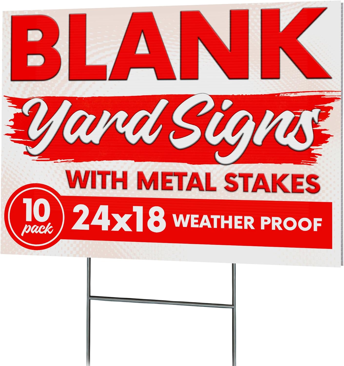 24x18" Double Sided Custom Yard Sign with Metal Stakes, Personalized Full Color Corrugated Yard Sign for Outdoors, Front and Back Custom Printed Personalized Lawn Signs, 10-Pack (Design 10)