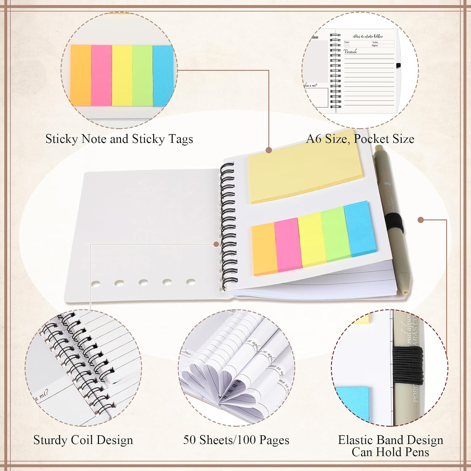 Kosiz 40 Pcs/20 Set Christian Notebook Bulk Spiral Bible Notebook and Pens Religious Notepad for Church Employee Appreciation Day Gifts for Office Coworkers Staff(Boho,Classic) - Image 4