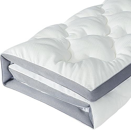 Miniatura 6 de Cubrecolchón acolchado tamaño Queen, de felpa suave, refrescante y alternativo para dolor de espalda, cubrecolchón grueso con bolsillo de 8 a 21