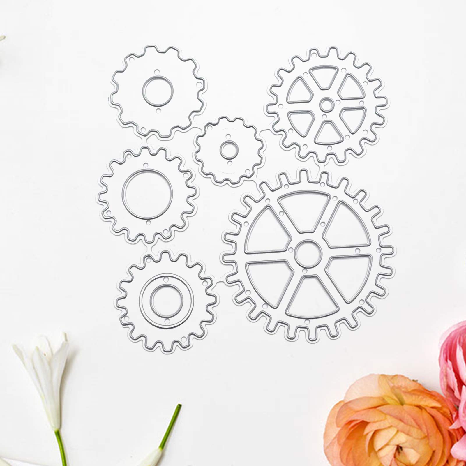 WuLi77 Steampunk Dies Gear - Fustella in metallo per creare biglietti, goffratura per scrapbooking, album fai-da-te, carta, biglietti, arte e decorazione
