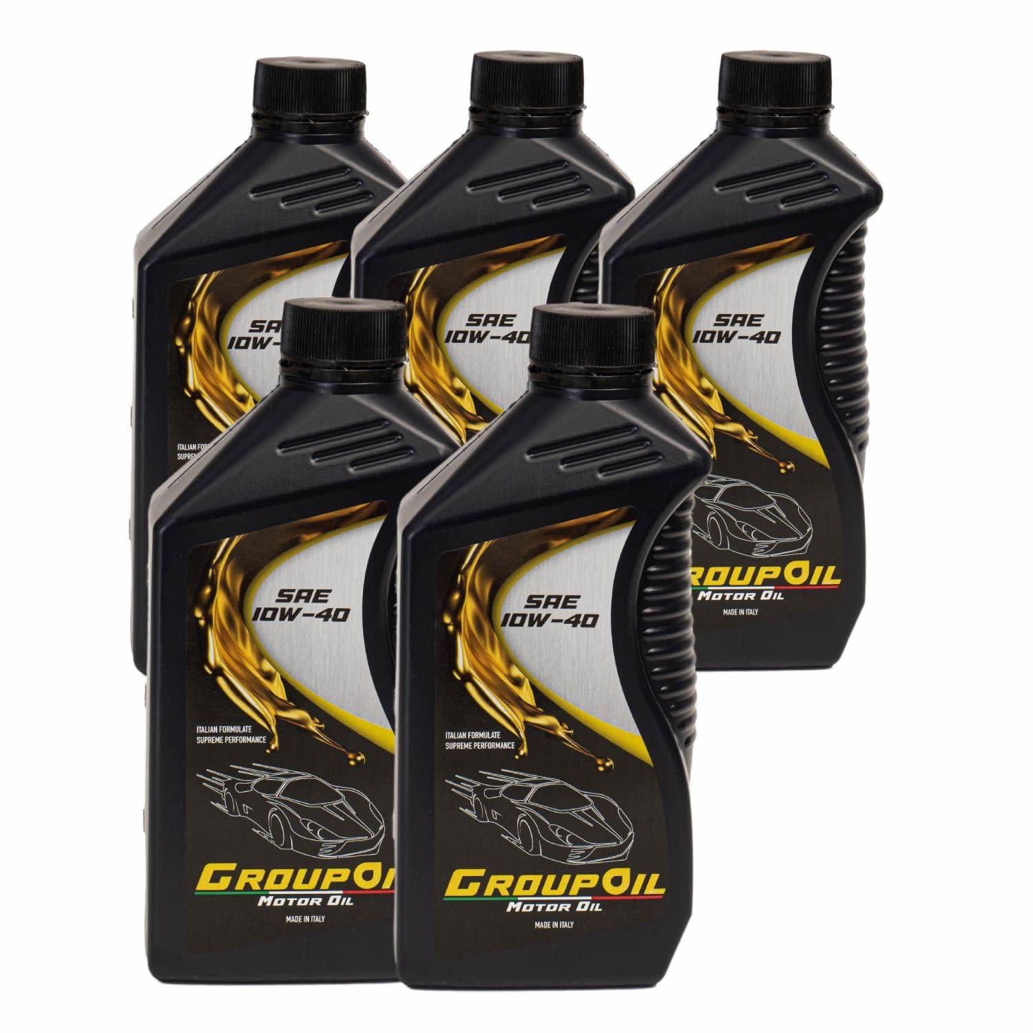GROUPOIL Lubrificanti SAE 10W-40 ACEA A3/B4 5x1L- Olio motore semi-sintetico multifunzionale a base di oli di alta qualita e selezionati additivi