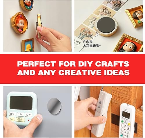 Miniatura 6 de Puntos magnéticos redondos grandes con respaldo adhesivo para manualidades, escuela, oficina, hogar, círculo flexible, punto magnético grande con