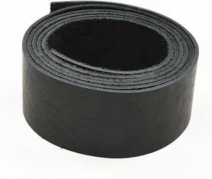 The Leather Guy Oil Tanned Summits Edge Leather for Craft 1.50" Wide x 54" Length Strap 4-6 oz Back Country Black