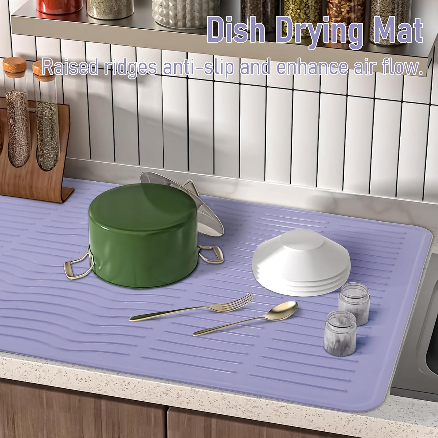 Electric Stove Top Cover 28 * 20" Silicone Oven Stove Covers for Electric Stove Top Kitchen Drying Mat Flat Gas Stovetop Cover Glass Range Ceramic Cooktop Heat Resistant Oven Protector Grey Purple