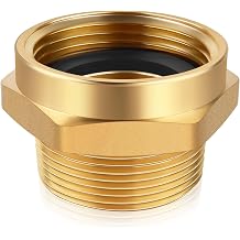 Fire Hydrant Hose Adapter, 1-1/2" NST NH Female x 1-1/2" NPT Male Hex Nipple Fire Hose Coupling Fittings, Brass Water Equipment Connector 1.5" NST Female x 1.5" NPT Male