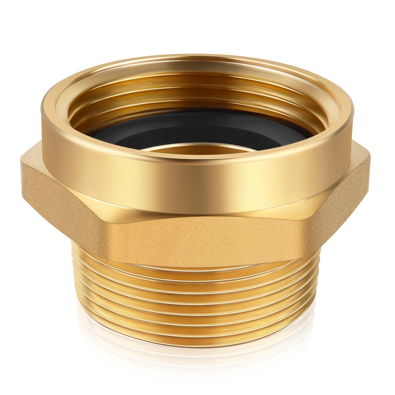 Fire Hydrant Hose Adapter, 1-1/2 NST NH Female x 1-1/2 NPT Male Hex Nipple