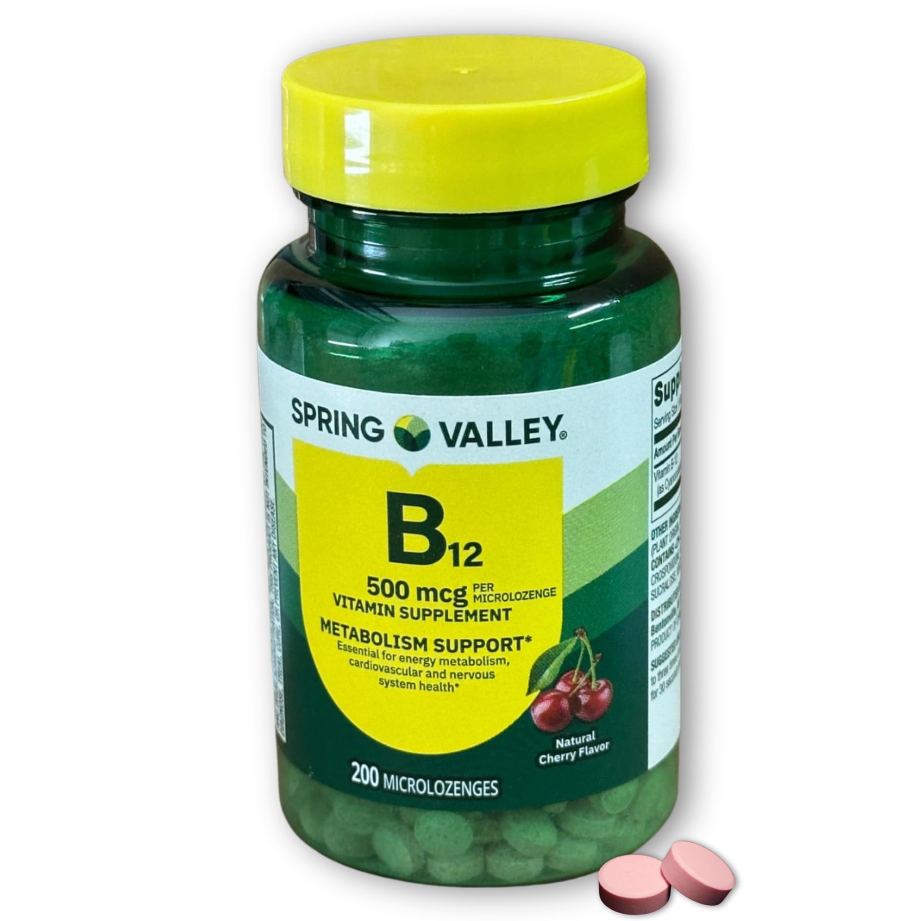 B12 500mcg Sublingual- Cherry Flavor 200 ct (Pack of 1), Boxed by Fusion Shop Store