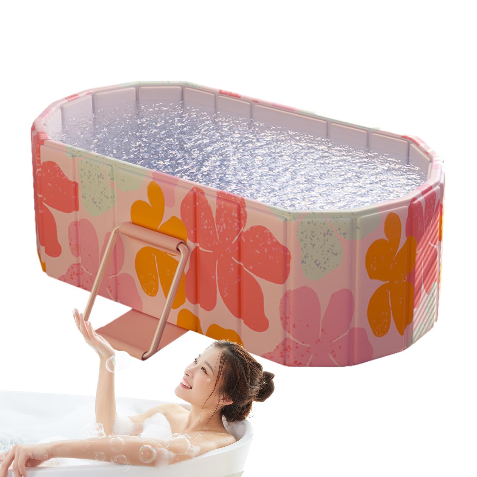 Vasca da bagno portatile pieghevole, vasca da bagno isolata per famiglie e atleti, accessorio compatto per acqua calda, pieghevole e facile da riporre