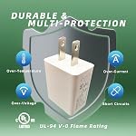 UL Listed USB Wall Charger Block - 5W (5V1A), White, 1-Pack | Power Adapter for Outlet, Plug for Cell Phones, Tablets, Earphones, Power Banks, Smart Wearables and More Electronic Gadgets