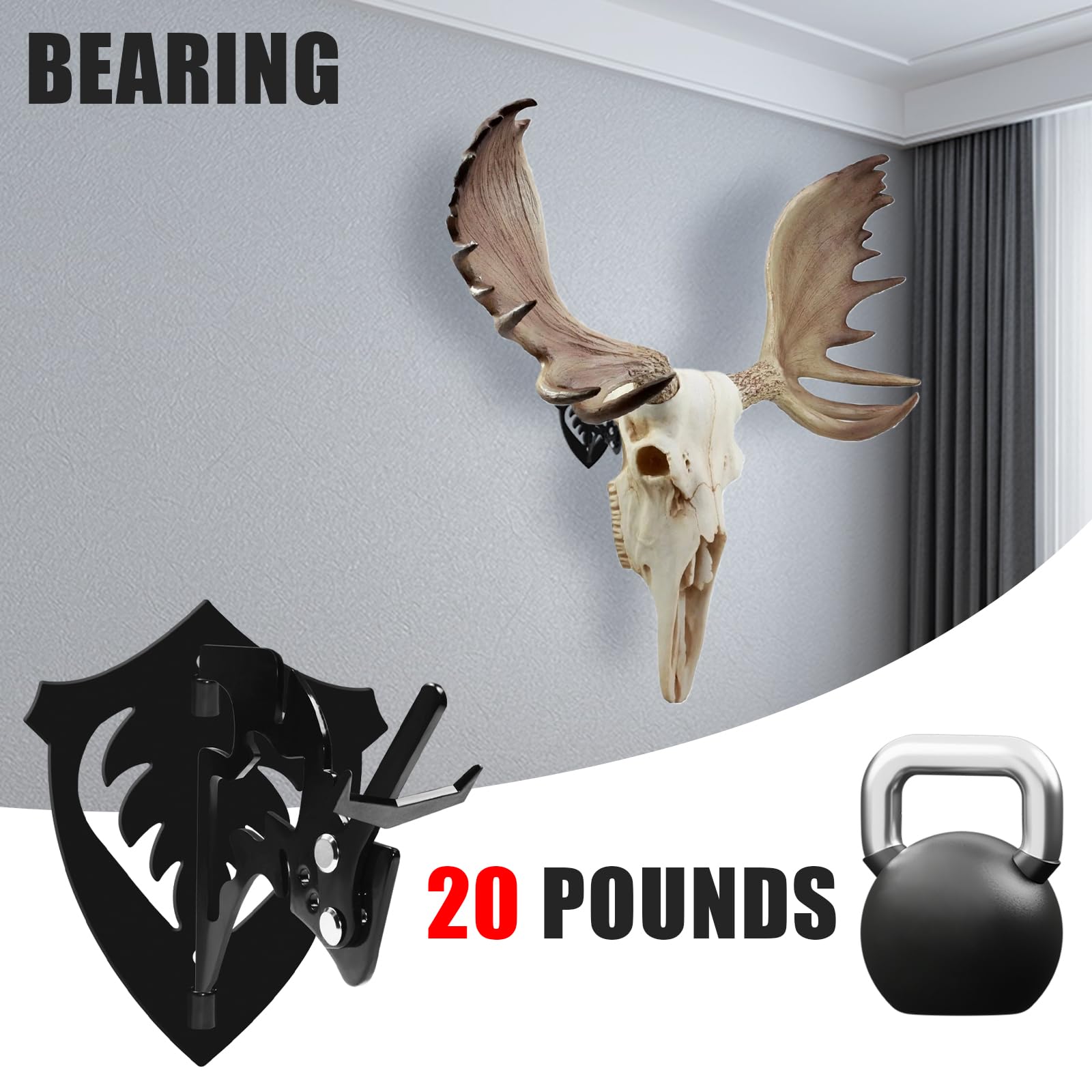 Qonutoci European Mount Skull Hanger - 8 Pack 4.1"x1.4