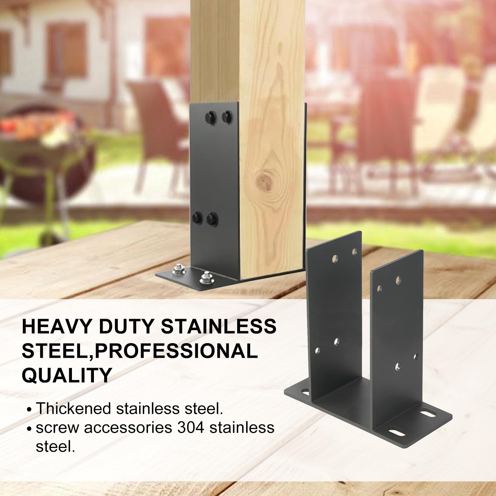Staffa di ancoraggio per recinzioni, in acciaio al carbonio, resistente, antiruggine, per cassette postali e recinzioni, 4 x 15,2 x 15,2 cm, alta durezza, confezione da 4
