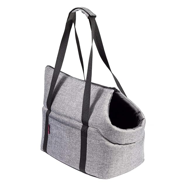 BoutiqueZOO Bolsa para Perros, Bolsa para Cachorros - Gris, M: 38x28x28 cm