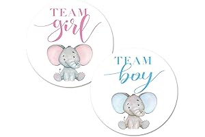 Elephant Gender Reveal Stickers for a Captivating Baby Shower