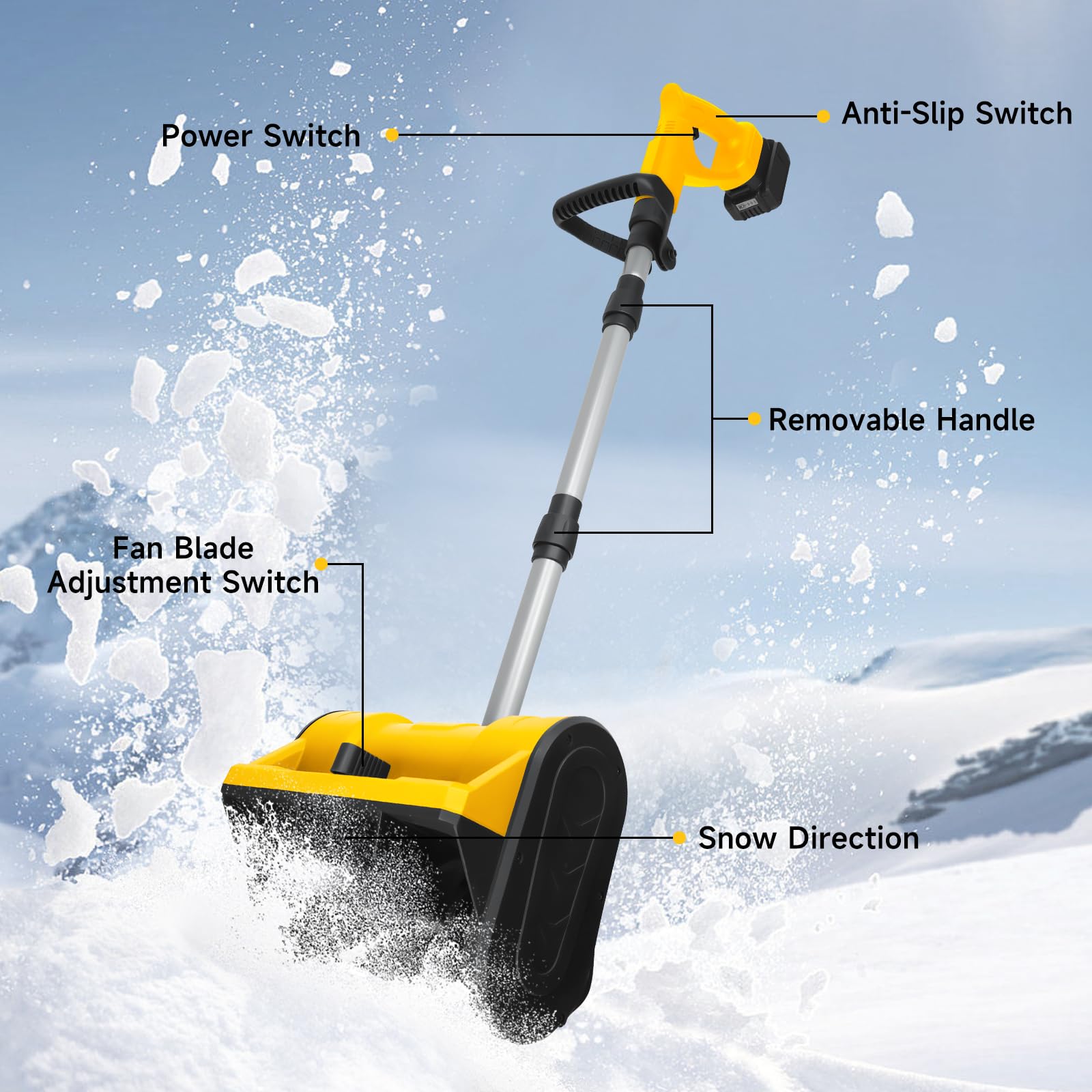 Souffleuse à neige sans fil 20V Max 12,8" large 500W Dewalt compatible