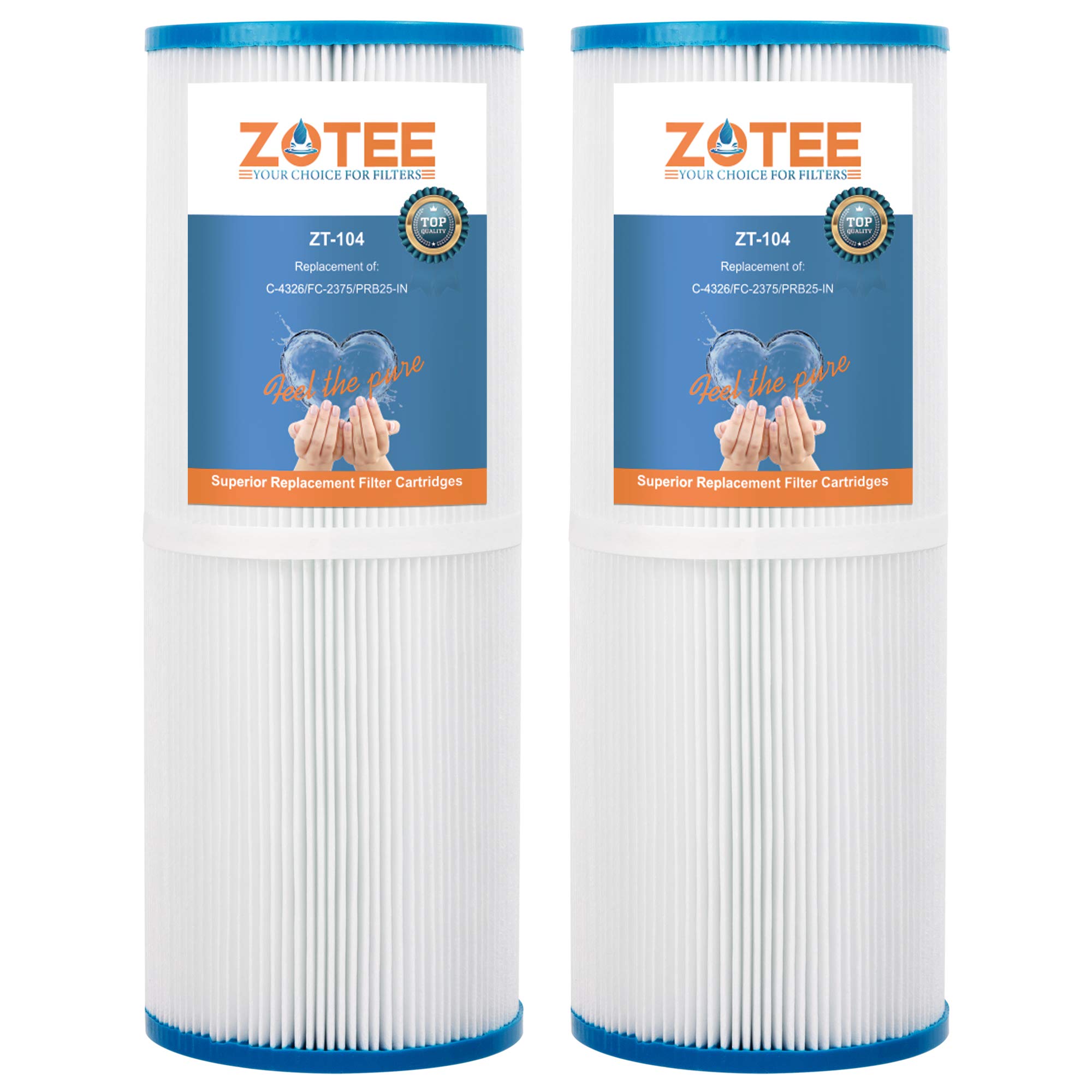 ZOTEE PRB25-IN Spa Filter Cartridge Compatible with C-4326,Darlly 42513,Guardian 413-106,Filbur FC-2375,Pentair R173429,3005845,17-2327,100586,33521,25392,817-2500,Hot Springs Spa Filters,2 Pack