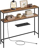 Vista 1 de VASAGLE Console Table with Power Outlet, 2-Tier Narrow Sofa Table with 2 Shelves, 7.9 x 39.4 x 31.5 Inches, for Living Room, Hallway, Entryway