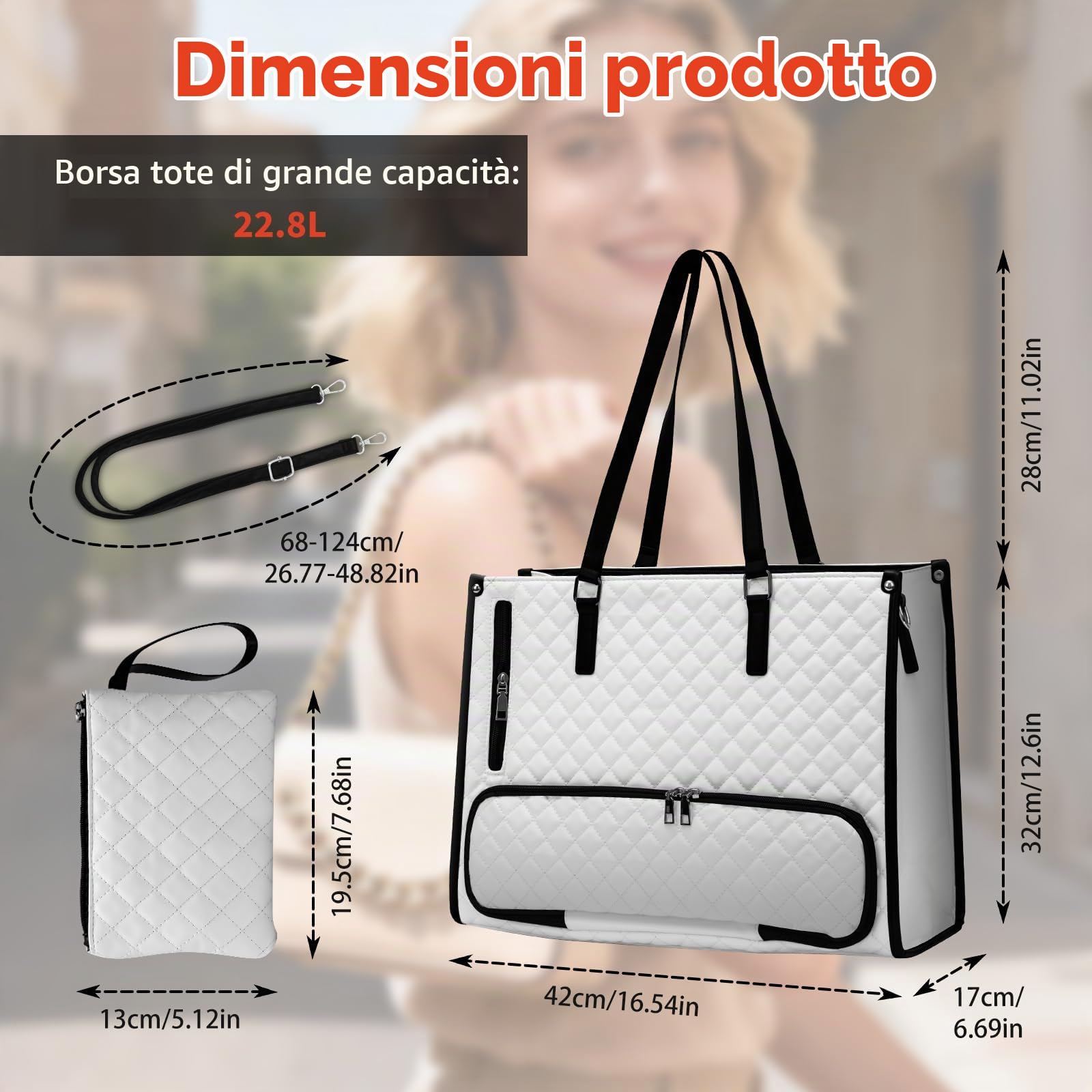 Borsa da donna 2 in 1, borsa da lavoro da donna con scomparto termico isolato, borsa da 15,6 pollici, termica grande a prova di perdite per il pranzo, borsa combinata per lavoro, scuola, ufficio