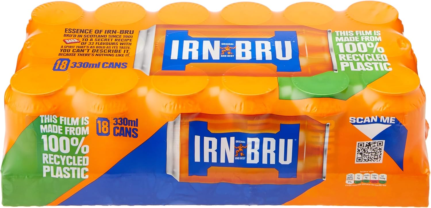 IRNBRU Regular, 18 x 330ml, Fizzy Drinks Multipack Cans (Pack of 18