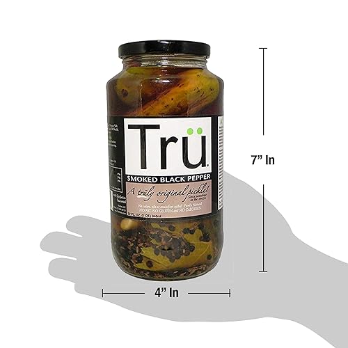 Miniatura 3 de Pimienta negra ahumada de Tru Pickles. Gourmet, de 24 onzas, hecha con el equilibrio perfecto de ingredientes y condimentos naturales y frescos,