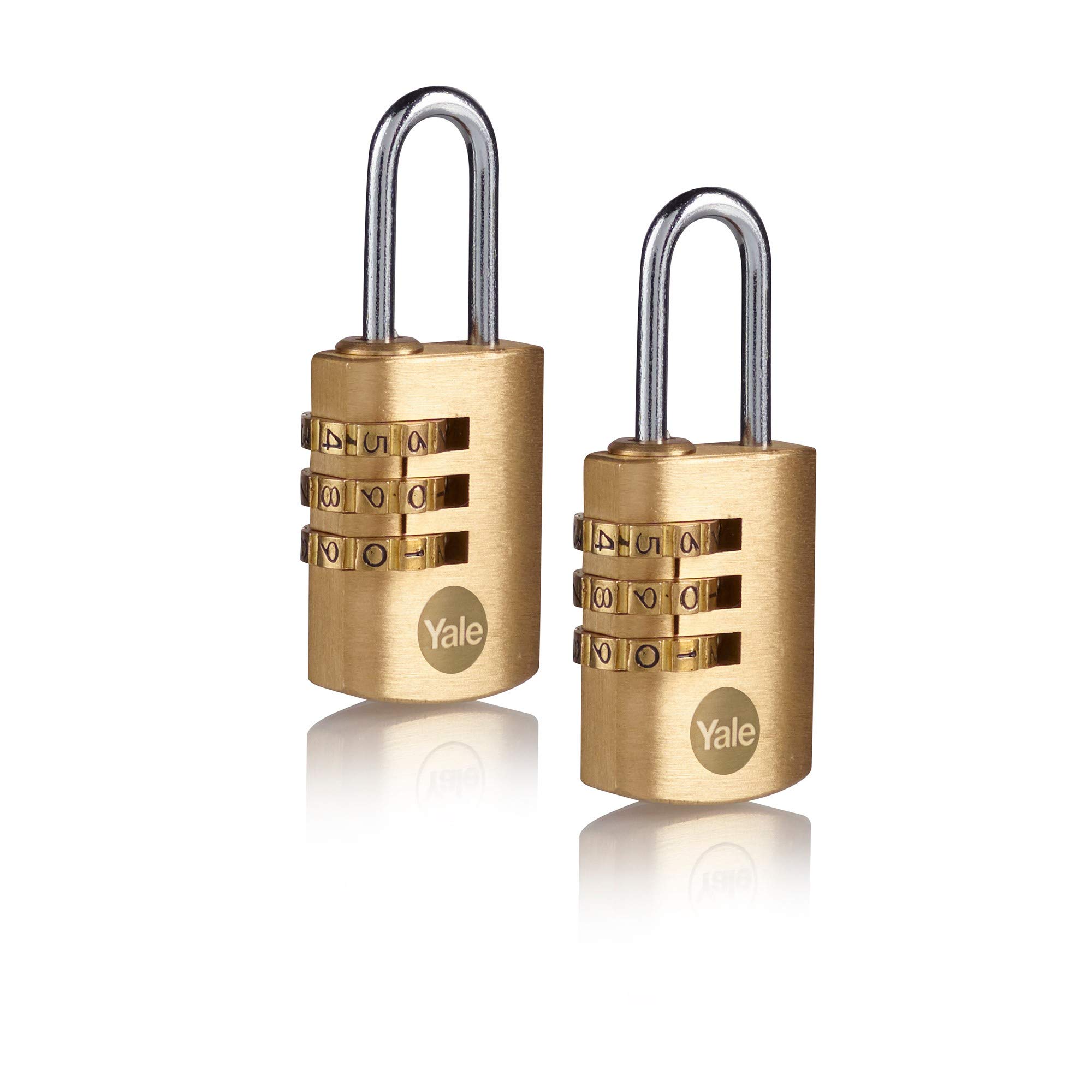 Buy Yale Y150B/22/120/2 2 Pack of Brass Combination Padlocks (22 mm