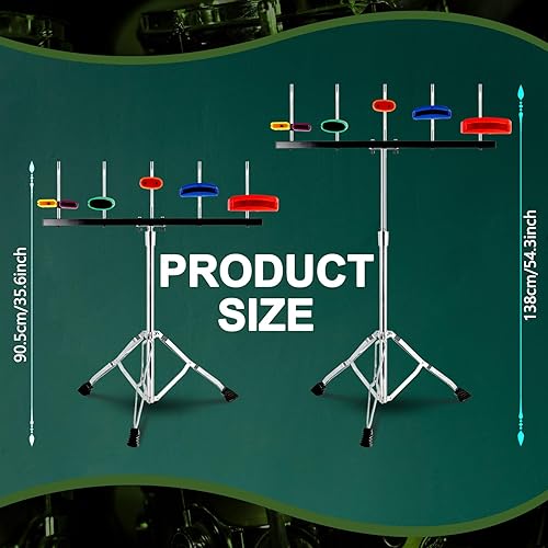 Miniatura 2 de RANMING Juego de bloques de mermelada, soporte de percusión triangular con diseño de doble soporte de plástico con diseño de campana de plástico