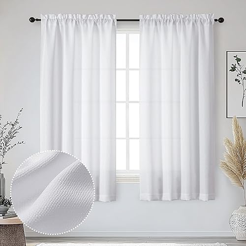 Miniatura 85 de OWENIE Bob Linen Cortinas de Lino de 96 Pulgadas Extra Largas Juego de 2 Paneles para Sala de Estar Dormitorio, Filtrado de Luz Cortinas de Ventana